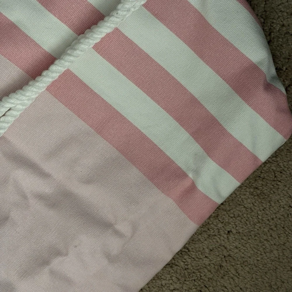 Victoria's Secret Pink Striped Sunset Cinch Drawstring Tote Beach Backpack NWT